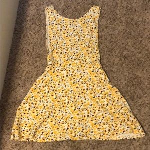 Open back sunflower skater dress